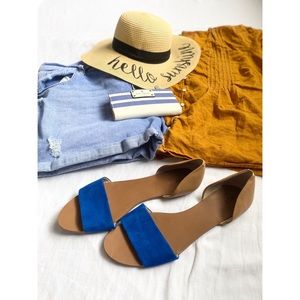 Blue & Tan Flats size 11